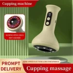 USB Rechargeable Handheld Abdominal Massager with Adjustable Guasha Cupping Intensity for Hot Compress Arm & Leg Massage